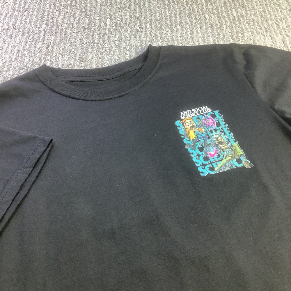 Fresh Laundry Kids Anti Social Science Club Rick and Morty Black T Shirt Size XL